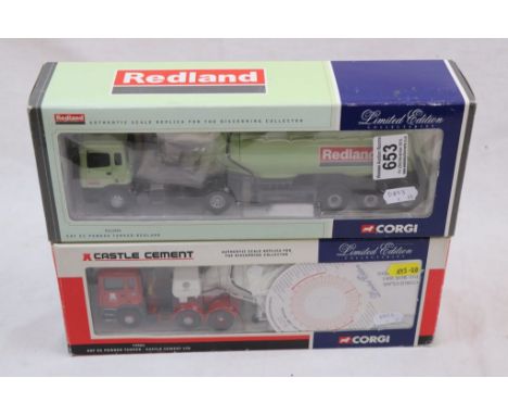 Two boxed 1:50 Corgi ltd edn hauliers to include CC11904 Redland ERF EC Powder Tanker and 74903 Castle Cement Ltrd ERF EC Pow