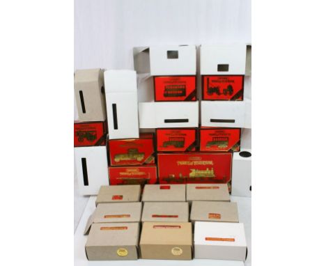 17 Boxed Matchbox of Yesteryear diecast models to include 1829 Stephensons Rocket, 1931 A &amp; C Trollybus diddler, 1920 Ley