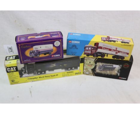 Three boxed Corgi diecast models to include Guiness 26701 AEC MKV Mammoth Major Tanker, Cadburys 18701 Bedford KM Box Lorry a