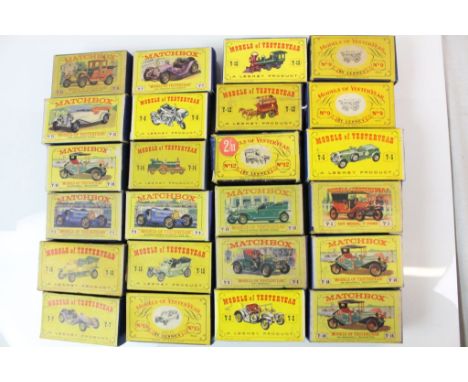 24 Boxed Matchbox Models of Yesteryear diecast models Y14 1911 Maxwell Roadster x 3, Y1 1911 Model T Ford, Y2 1911 Renault x 