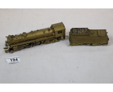 Samhongsa Sunset Models HO scale brass 4-6-4 locomotive with tender, unpainted