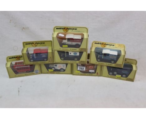 Eight boxed Matchbox of Yesteryear code variance models in cream boxes to include 1912 Ford Model T, US Red Cross, The Wilkin