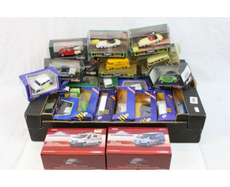 Collection of 28 boxed Corgi diecast models to include Light Commercial x 2, Platinum Deetail Cars etc