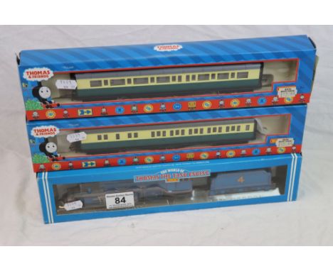 Boxed Hornby Thomas The Tank Engine R383 Gordon Locomotive plus boxed R120 Gordon's Comp Coach and R121 Gordons Brake Coach (