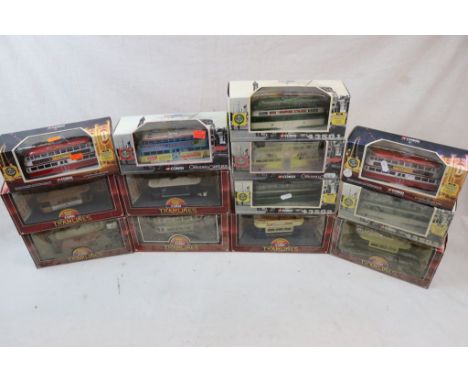 13 Boxed Corgi diecast models to include Tramlines C990/2, D990/6 etc, Blackpool Balloon Tram 43502 Wartime, 43503 Prewar, 43