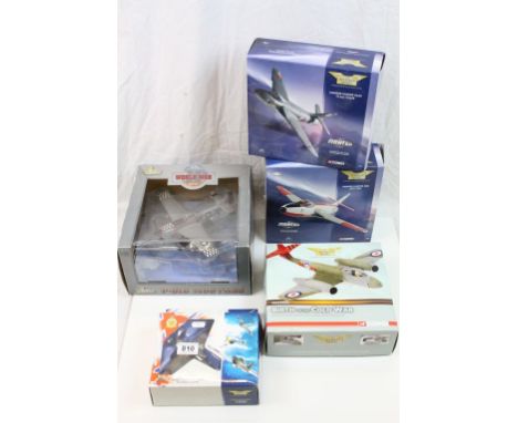 Four boxed diecast Corgi Aviation Archive Hawker Hunter 49803, Hawker Hunter 49801, Birth of the Cold War AA35002 &amp; Hawke