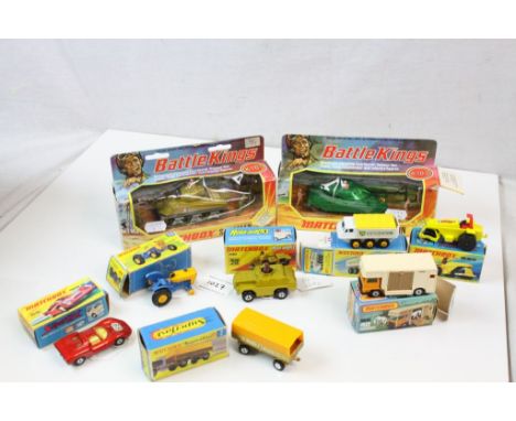 Seven boxed Matchbox diecast models to include 75 Series &amp; Superfast featuring 61 Alvis Stalwart, 40 Horsebox, 21 Rod Rol