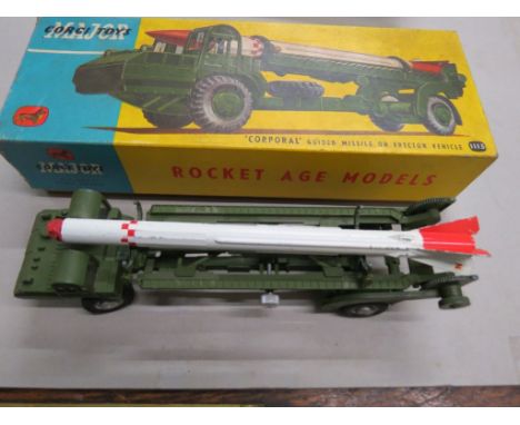 Boxed diecast playworn Corgi Corporal Guided Missile On Mobile Launcher 1112 &amp; boxed playworn Corgi Corporal Guided Missi