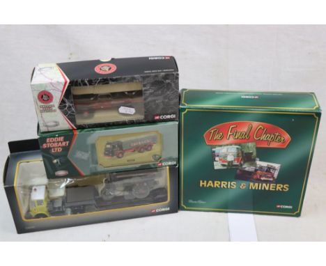 Four boxed Corgi diecast models to include Eddie Stobart LTD 23602, British Road Services Warrington, Vintage Glory of Steam 