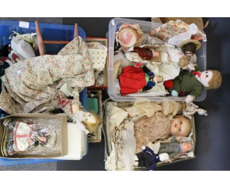 Group of various dolls and accessories, early to mid 20th Century, to include Dean Rag Book Lupino Lane