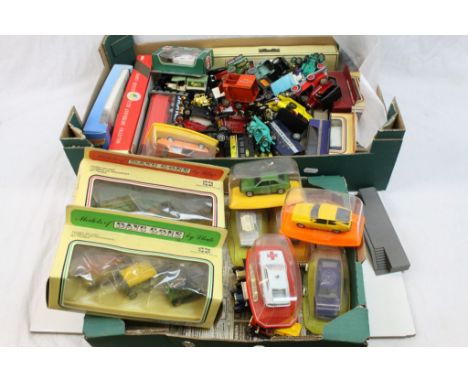 Collection of boxed and unboxed diecast models to include Pilen, Matchbox, Corgi, Lledo etc (two boxes)