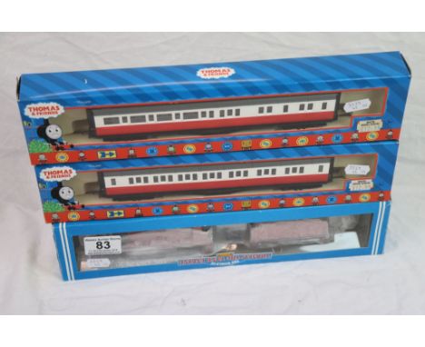 Boxed Hornby Thomas The Tank Engine R852 James The Red Engine plus R9051 James Composite Coach and R9052 James Brake Coach (3
