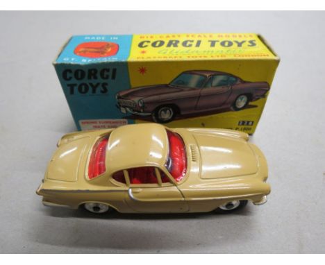 Boxed Corgi 228 Volvo P1800 in beige with red interior, some paint chips, box gd/fair