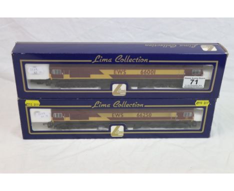 Two boxed OO gauge Lima Collection Diesel locomotives to include L204679 Class 66001 EWS and L204906 Class 66 250 EWS