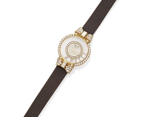 A Lady's Diamond and 18k Gold 'Happy Diamond' Mystery Wristwatch, Chopard with quartz movement, accompanied by a Chopard sett