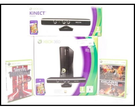 A Microsoft Xbox 360 Kinect games console (4GB). Appears unused, but missing Kinect Sensor &amp; game. Also to include; facto