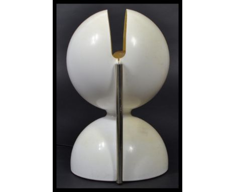 Habitat - Crayonne range - Terence Conran - A retro 1970's moon lamp, the white plastic spherical form above a further half s