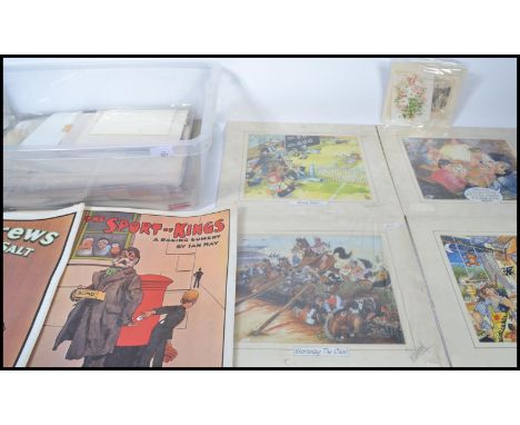 A large collection of unframed prints to include humour, Landscape,&nbsp; architectural scenes of London, reproduction theatr