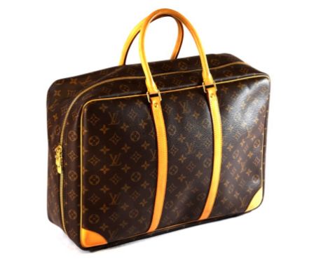 A Louis Vuitton monogram Sirius 45 Soft travel bag/case 
The classic canvas exterior with extended zip detailing, revealing i