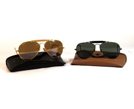 Two pairs of vintage Ray-Ban Bausch & Lomb sunglasses
To include a pair of Outdoorsman driving black aviators, 12.5cm wide, t