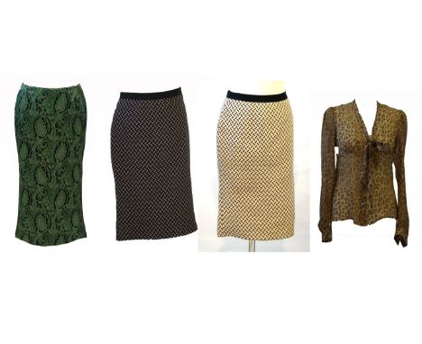 A collection of contemporary designer clothing 
To include a Dolce & Gabbana green paisley silk knee length skirt, size 40, a
