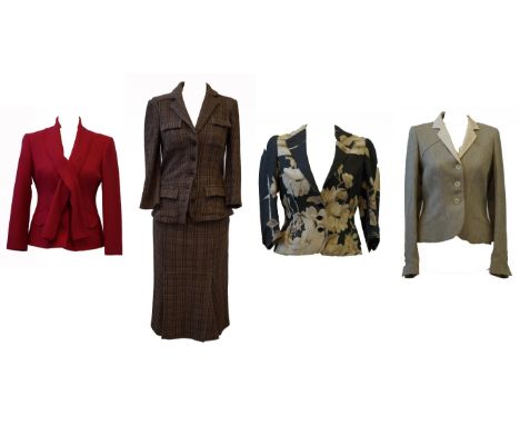 A collection of contemporary designer clothing 
To include a Miu Miu cerise pink virgin wool jacket, size 44, a Paul Costello