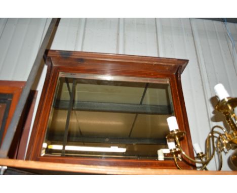An Edwardian mahogany and inlaid overmantel mirror 
