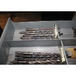 Contents of Drawer - Assorted Size Tapered & Tapered Counter Bore Drill Bits