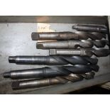 Contents of Drawer - (7) Assorted Size Tapered Drill Bits from 1 1/4" to 1.5"