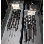 Contents of Drawer - (4) 27/37 Drill Bits, (5) 25/32 Drill Bits, (8) Tapered 57/64 Drill Bits