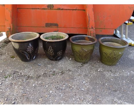 4 Ceramic garden pots H26cm approx&nbsp;