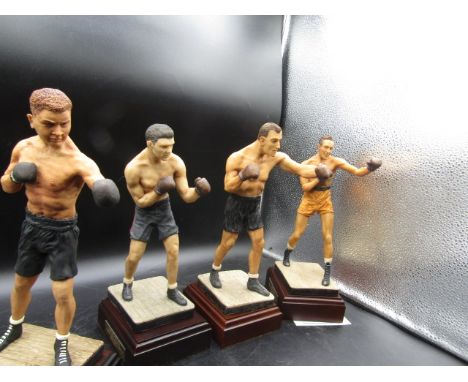 4 Art of Sport cold-cast porcelain boxing figures- Max BAer, Max Schmeling, Gene Tunney and Primo Carnera