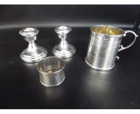 Silver hallmarked George VI Christening cup London 1828 Charles Fox II, with later inscription 'From uncle Robert Sep 21 1861