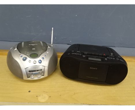 Roberts and Sony portable CD/radios from a house clearance (no leads)&nbsp;