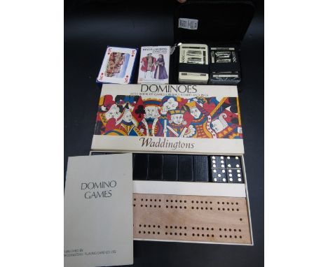 Waddington dominoes/ cribbage set and playing cards