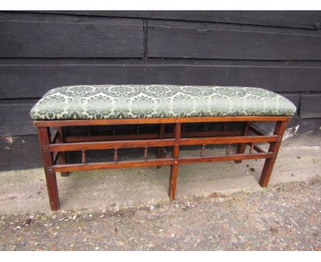 A vintage upholstered bench 106cmW 30cmD 45cmH