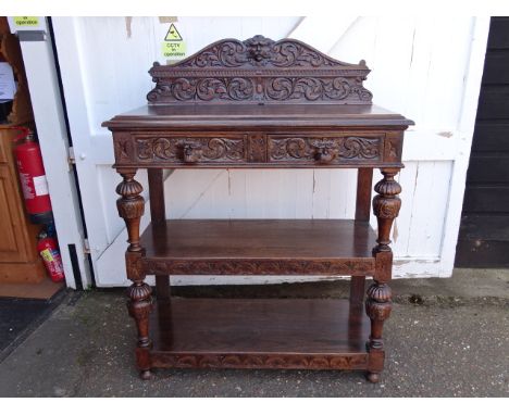 Victorian carved oak Green man buffet H138cm W108cm D48cm approx&nbsp;