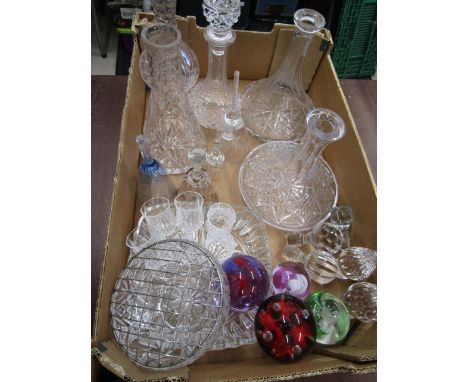 Glassware inc decanters, paperweights, rose bowl etc&nbsp;