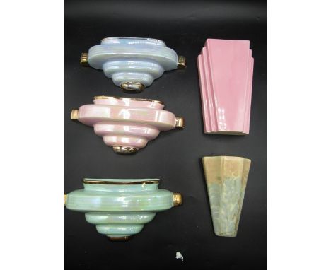 5 vintage ceramic wall pockets&nbsp;
