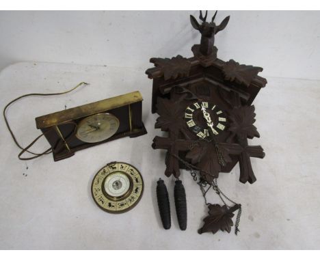 German cuckoo clock a/f, Metamic retro clock and barometer