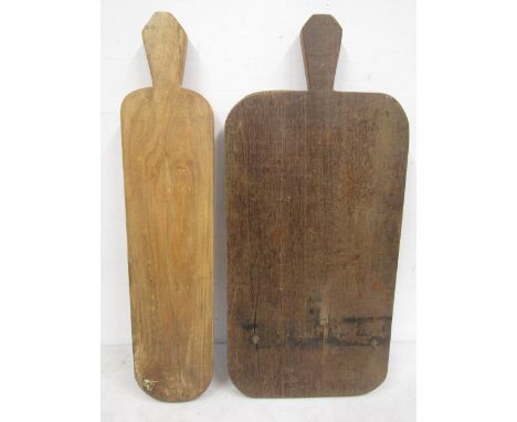 2 wooden bread/ charcuterie boards 62cmL