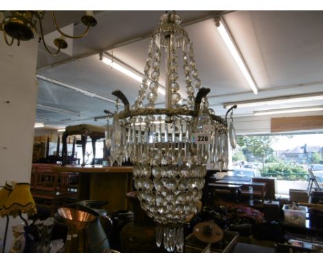 A CRYSTAL DROP CHANDELIER