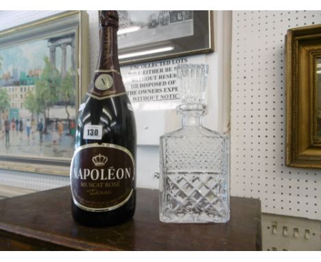 A BOTTLE OF NAPOLEON MUSCAT AND A CUT GLASS DECANTER