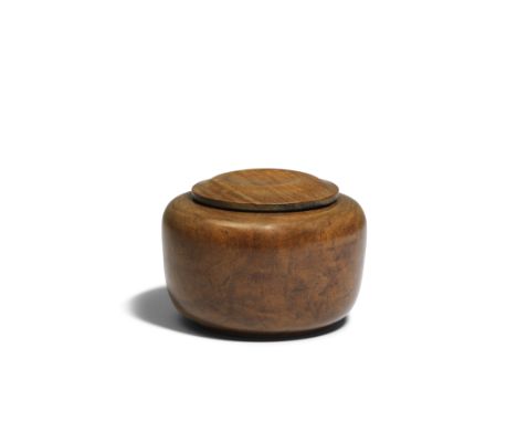 A HUANGHUALI WEIQI BOX AND COVER17th/18th centuryThe elegantly globular body compressed at the top forming a curving shoulder