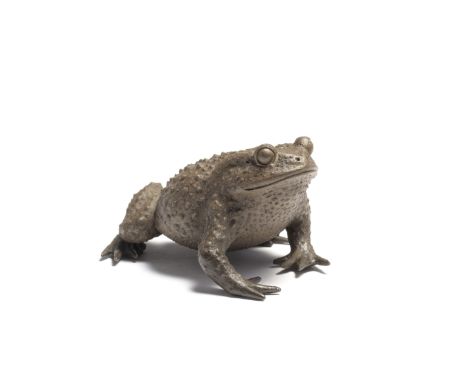 AN YIXING STONEWARE MODEL OF A TOADChen Mingyuan seal marks, Qing DynastyNaturalistically modelled with meticulous attention 
