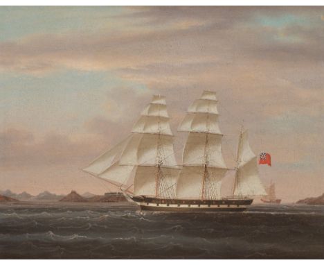 SUNQUA (CIRCA 1840) OR STUDIO OFA British Clipper at Bocca TigrisOil on canvas, framed. 49.5cm (19 1/2in) high x 62.2cm (24 1