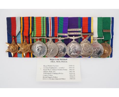 A significant Second World War and post-War Army and Police medal group, including George VI General Service Medal (Malaya) a