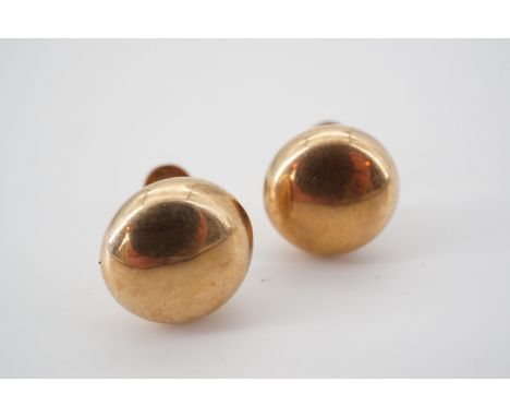 A vintage pair of yellow-metal earrings, with screw-back fastenings, stamped '9ct', tested as gold, 2.8g