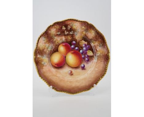 A Royal Worcester fruit study plate hand-painted by M Morris, 27 cm