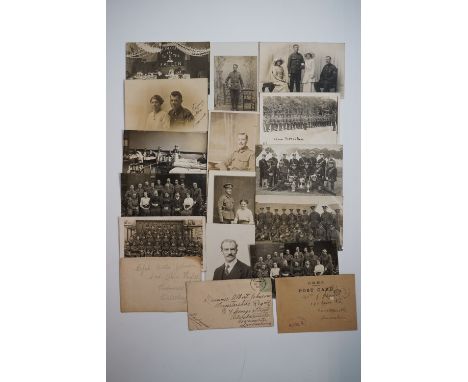 A group of Great War postcards and ephemera including a portrait photograph of a Victoria Cross recipient